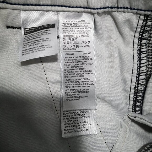 Levi's XX Chino EZ Black & White Check Taper Leg Stretch Size Small Pants - Picture 6 of 16